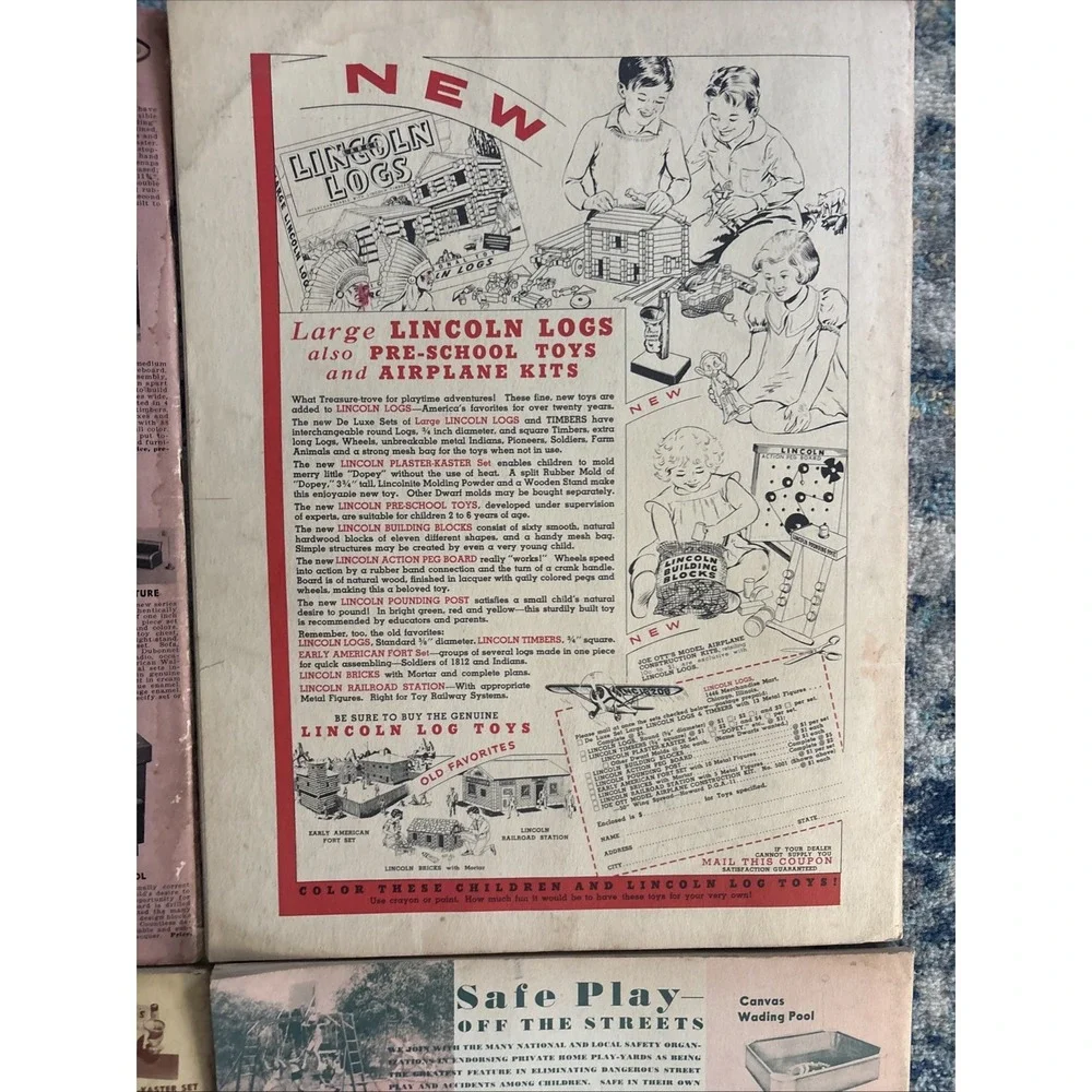 Vintage Lot of 6 Children's Activities Magazines from 1938 All In Good Condition